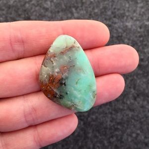 Large Chrysoprase Triangular Pendant - Natural